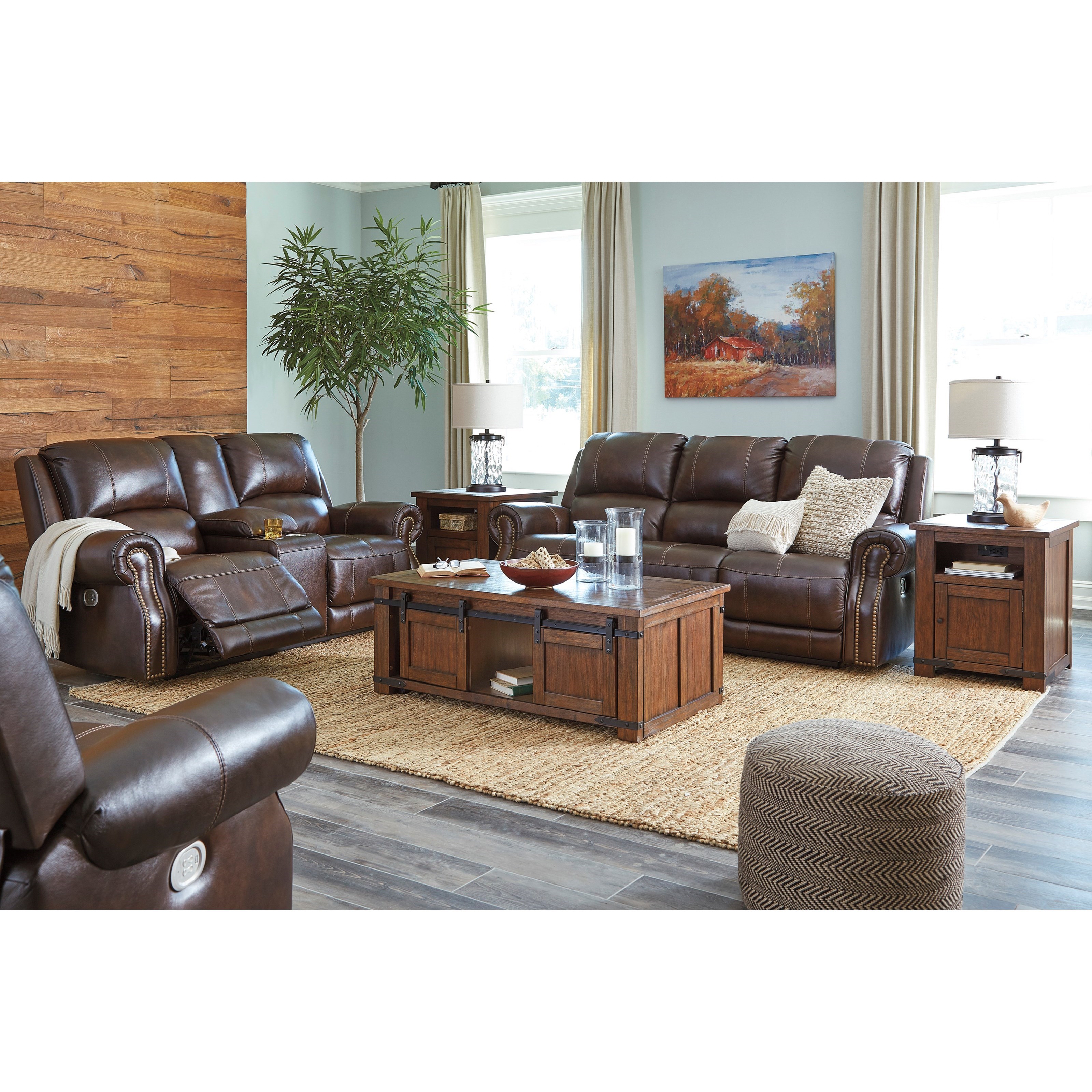 Ashley furniture reclining shop living room set